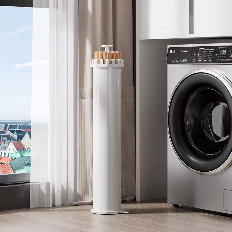 Séchoir à linge SmartRack dans la buanderie près de la machine à laver – solution gain de place